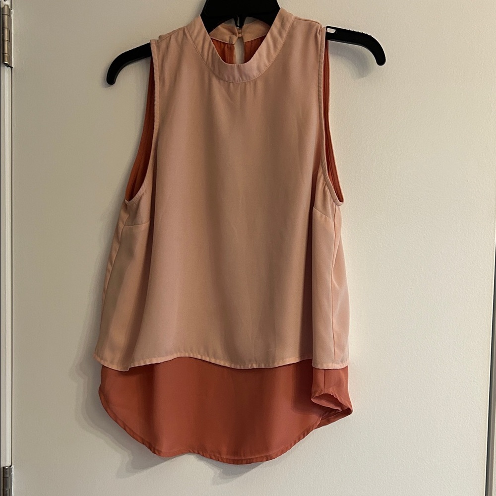 Daytrip Two-Tone Sleeveless Camisole - Blush & Rust